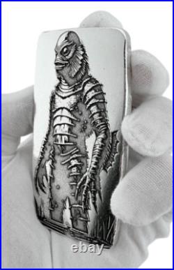10 ozt 999 Fine Silver Art Bar- Creature from the Black Lagoon ADAMO TECHNE