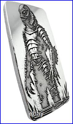 10 ozt 999 Fine Silver Art Bar- Creature from the Black Lagoon ADAMO TECHNE