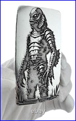 10 ozt 999 Fine Silver Art Bar- Creature from the Black Lagoon ADAMO TECHNE