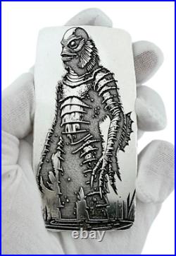 10 ozt 999 Fine Silver Art Bar- Creature from the Black Lagoon ADAMO TECHNE