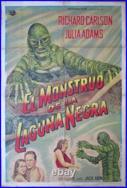 1954 CREATURE FROM THE BLACK LAGOON 1SH MOVIE POSTER Mega Rare Ed. CARLSON ADAMS