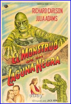 1954 Creature From The Black Lagoon Original 29x43 Linen Backed Movie Poster Htf