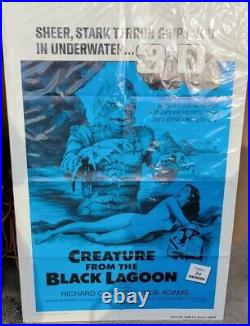 1972 Release Original One Sheet Movie Poster Creature From the Black Lagoon 3D