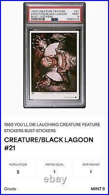 1980 Topps Creature Feature Sticker #21 Creature from the Black Lagoon PSA 9