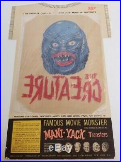 3 Mani-Yack iron-on transfers 1964 Dracula Mummy Creature from the Black Lagoon