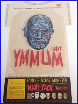 3 Mani-Yack iron-on transfers 1964 Dracula Mummy Creature from the Black Lagoon