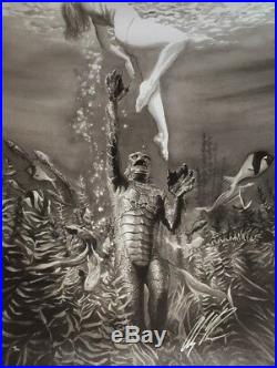 ALEX ROSS CREATURE from BLACK LAGOON Universal Monsters giclee CANVAS SIGNED