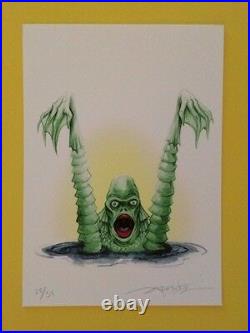 Alex Pardee Creature From The Black Lagoon SIGNED & NUMBERED Print 5 x 7