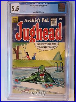 Archie's Pal Jughead # 79 Cgc 5.5 Classic Creature From Black Lagoon Cover 1961