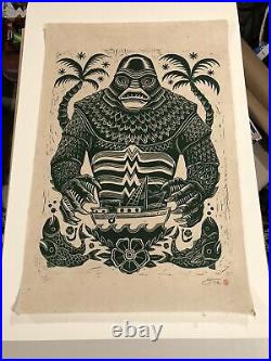 Attack Peter Creature From The Black Lagoon Print Signed #ed 9/50 Mondo Artist
