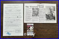 Ben Chapman Signed Autographed Creature from the Black Lagoon Contract JSA/PSA