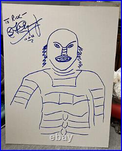 CREATURE FROM BLACK LAGOON BEN CHAPMAN ORIGINAL DRAWING Autographed 8 X 11 WithCOA