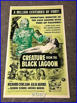 CREATURE FROM THE BLACK LAGOON 1980'S ORIG BENTON WINDOW CARD POSTER 14x22 VF