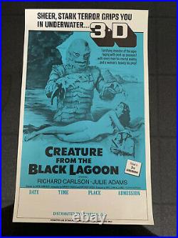 CREATURE FROM THE BLACK LAGOON 3D ONE-SHEET 1972 US RE-RELEASE WithCAMPUS POSTER