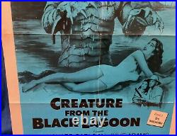 CREATURE FROM THE BLACK LAGOON 3D Original 1972 One Sheet Poster With FREE SHIP