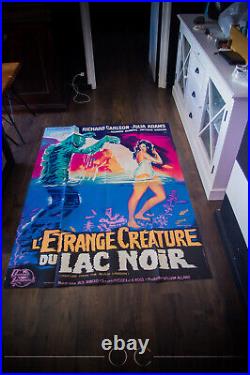 CREATURE FROM THE BLACK LAGOON On Linen 4x6 ft French Movie Poster Original 1954