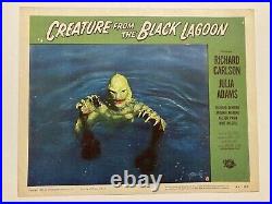 CREATURE FROM THE BLACK LAGOON Original 1954 Lobby Card Monster, Horror, Haunted