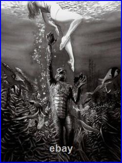 Classic Black & White Horror Movie Creature From The Black Lagoon Film Fine Art