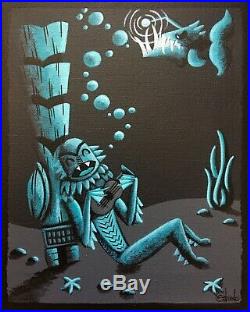 Clee Sobieski Painting Mid Century Tiki Creature From The Black Lagoon Halloween