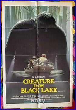 Creature From Black Lake 1976 Original Us One Sheet Poster Rare Bigfoot