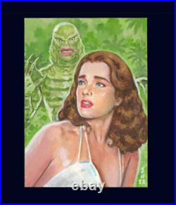 Creature From The Black Lagoon Acrylic Painted Artwork ACEO sketchcard 1/1