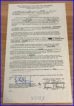 Creature From The Black Lagoon Ben Chapman Signed/Autographed Contract/Free Ship