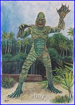 Creature From The Black Lagoon Movie Monster Art original illustration SIGNED