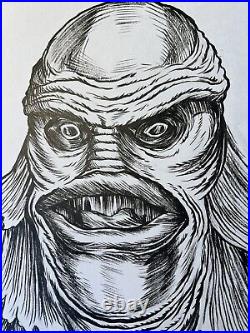 Creature From The Black Lagoon NEW Horror Original drawing By Frank Forte RARE