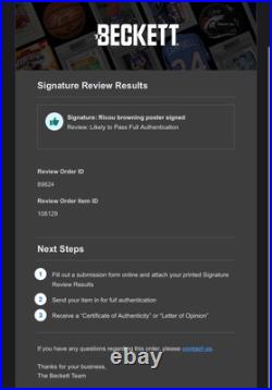 Creature From The Black Lagoon Poster signed & Sketch By Ricou Browning, Beckett