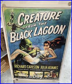 Creature From The Black Lagoon Signed 24x36 Poster Julia Adams Ricou Browning