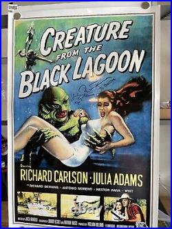 Creature From The Black Lagoon Signed 24x36 Poster Julia Adams Ricou Browning
