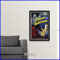 Creature From The Black Lagoon Vintage Black Framed Wall Art Print, Movie Home