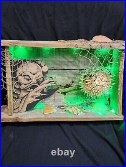 Creature From the Black Lagoon, lighted shadowbox box with pufferfish