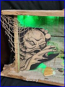 Creature From the Black Lagoon, lighted shadowbox box with pufferfish