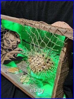 Creature From the Black Lagoon, lighted shadowbox box with pufferfish