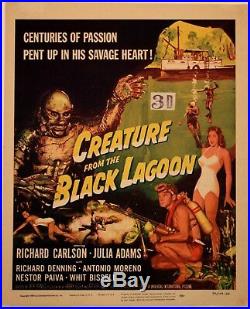Creature From the Black Lagoon window card 1954 VF- Gr8 Colors trimmed @ top