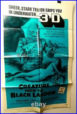 Creature from the Black Lagoon 1972 3D HORROR Original Movie Poster 27x41 VF