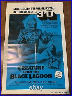 Creature from the Black Lagoon 3D Original 1972 Re-Release One Sheet Poster