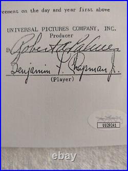 Creature from the Black Lagoon Contract signed by Ben Chapman JSA CERTIFIED