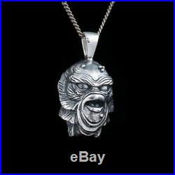 Creature from the Black Lagoon Horror Pendant, sterling silver, handmade