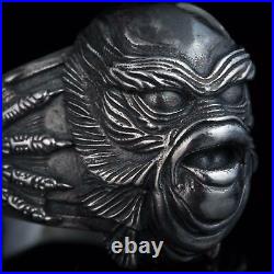 Creature from the Black Lagoon Horror Ring, sterling silver, handmade