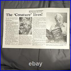 Creature from the Black Lagoon Movie Clippings & Ben Chapman Contract Autograph