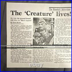 Creature from the Black Lagoon Movie Clippings & Ben Chapman Contract Autograph