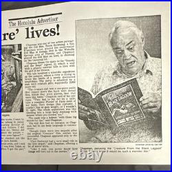 Creature from the Black Lagoon Movie Clippings & Ben Chapman Contract Autograph