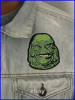 Creature from the Black Lagoon hand painted jean jacket Men's size Large NWT OOA