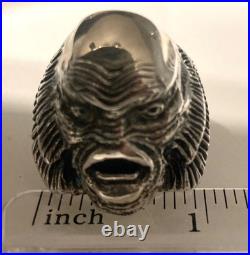 Creature from the Black Lagoon solid sterling silver ring Hand made TTS