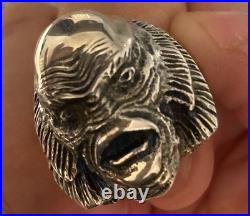 Creature from the Black Lagoon solid sterling silver ring Hand made TTS