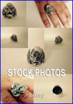Creature from the Black Lagoon solid sterling silver ring Hand made TTS