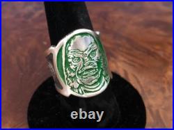 Creature from the Black Lagoon sterling silver ring USA made by GG