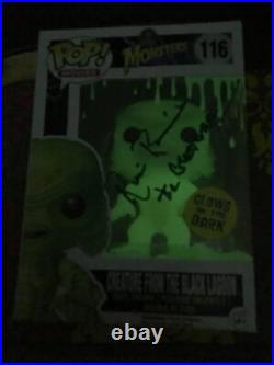 Creature from the black lagoon funko pop Glow Autographed With Coa JSA Certified
